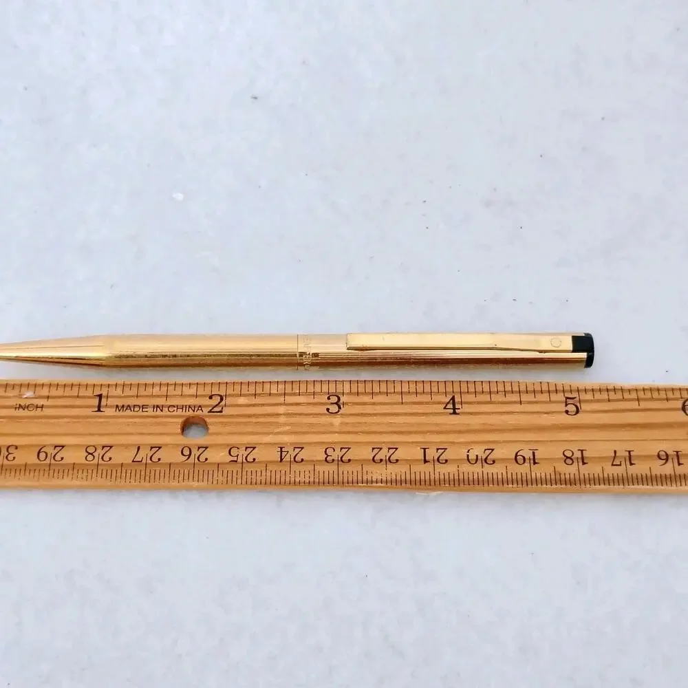 Vintage Sheaffer Gridded Gold Electroplated Ballpoint Twist Pen USA Made Office